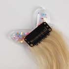 Локон накладной «Бабочка», кудрявый волос, на заколке, 32 см, цвет блонд/вишнёвый - Фото 5