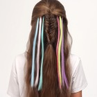 Набор локонов, прямой волос, на невидимке, 32 см, 6 прядей, люминесцентные, разноцветные - фото 7343883