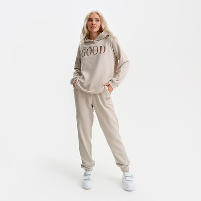 Костюм женский (толстовка, брюки) MIST Good, размер 52-54, бежевый