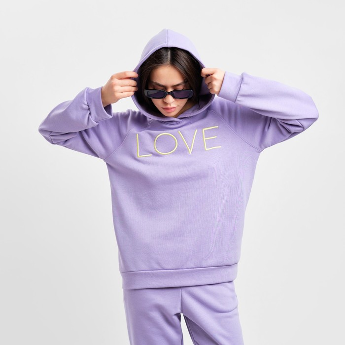 Костюм женский (толстовка и брюки) MIST Love, р. 48-50, лиловый 55205