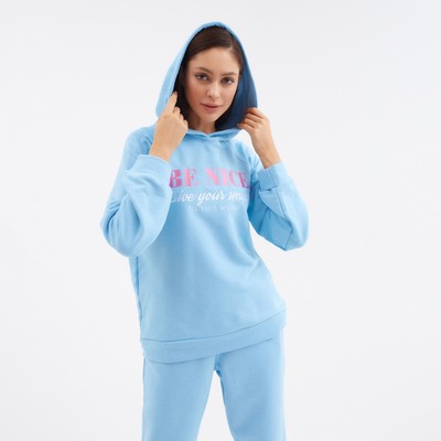 Костюм женский (толстовка, брюки) MIST Be nice, размер 48-50, голубой