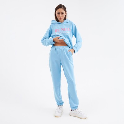 Костюм женский (толстовка, брюки) MIST Be nice, размер 48-50, голубой