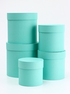 Набор шляпных подарочных коробок 5 в 1 «Мята однотонный»,20×20×20‒11×11×11 см - Фото 3