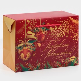 Пакет-коробка «Поздравляю тебя», 28 × 20 × 13 см Ош