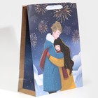 Пакет подарочный новогодний крафтовый вертикальный «Тепло рядом», L 31 х 40 х 11.5 см, Новый год - фото 21667532