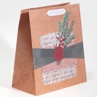 Пакет крафтовый вертикальный «Новогоднее письмо», ML 23 × 27 × 11,5 см - Фото 2