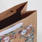 Пакет крафтовый квадратный «С теплом и заботой», 22 × 22 × 11 см - фото 9765531