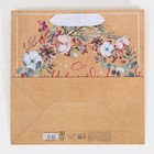 Пакет крафтовый квадратный «С теплом и заботой», 22 × 22 × 11 см - фото 9765533
