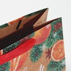 Пакет крафтовый квадратный «Апельсинка», 22 × 22 × 11 см - Фото 5