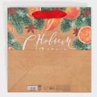 Пакет крафтовый квадратный «Апельсинка», 22 × 22 × 11 см - Фото 7