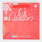 Пакет подарочный новогодний ламинированный квадратный «Хоровод снежинок», 22 х 22 х 11 см - Фото 8