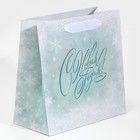 Пакет ламинированный квадратный «Вьюга», 22 х 22 х 11 см, Новый год - фото 21667784