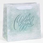 Пакет ламинированный квадратный «Вьюга», 22 х 22 х 11 см, Новый год - фото 21667785