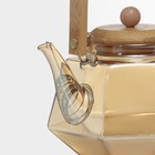 Чайник стеклянный заварочный с бамбуковой крышкой и металлическим фильтром «Октогон», 800 мл, цвет золотой - фото 4356686