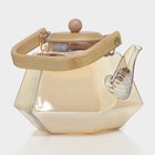 Чайник стеклянный заварочный с бамбуковой крышкой и металлическим фильтром «Октогон», 1,2 л, цвет золотой - фото 4356693