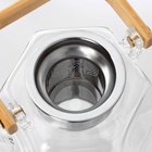 Чайник заварочный с бамбуковой крышкой «Октогон», 800 мл, металлическое сито, стекло - Фото 3