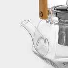 Чайник заварочный с бамбуковой крышкой «Октогон», 800 мл, металлическое сито, стекло - Фото 4