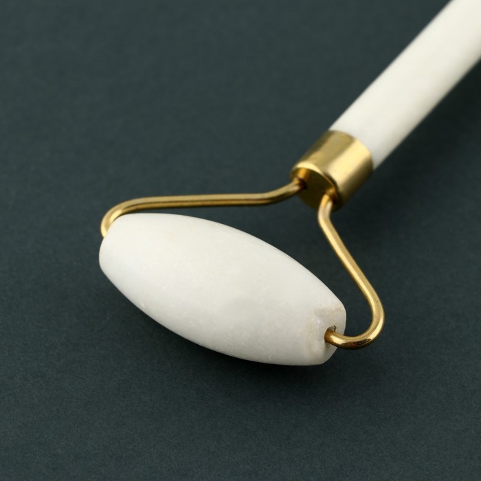 Набор: роликовый массажер и скребок гуаша «Let it snow!», кальцит и серпентин 29586