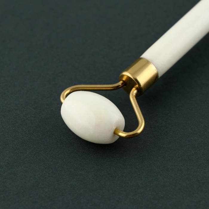 Набор: роликовый массажер и скребок гуаша «Let it snow!», кальцит и серпентин 29586