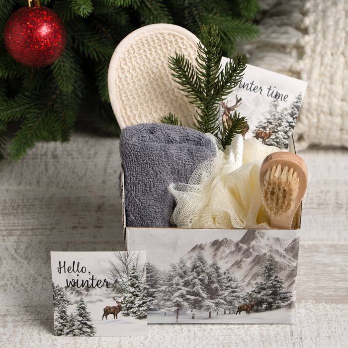 Новогодний подарочный набор Этель "The magic of winter", полотенце и аксессуары - Фото 1