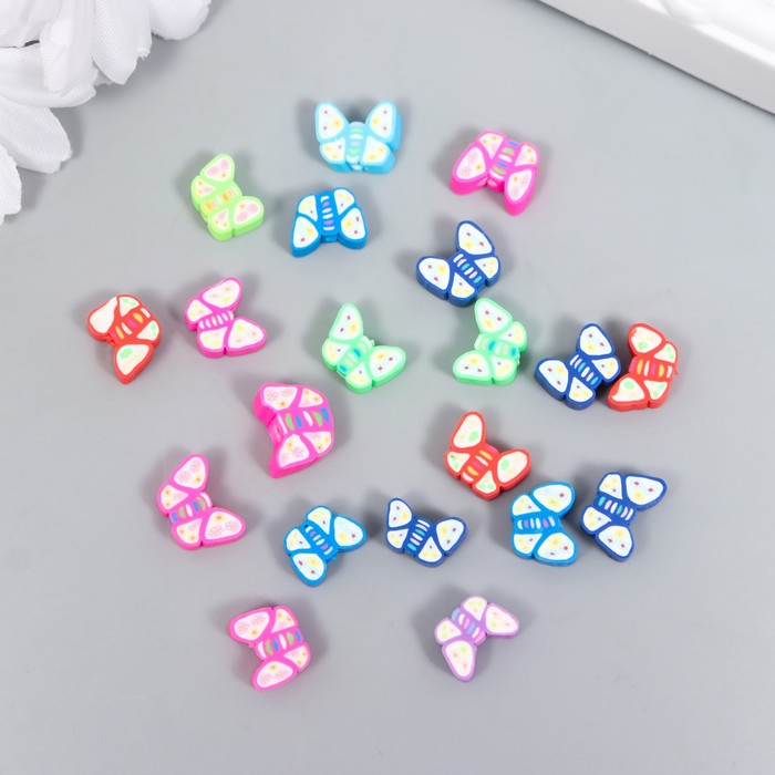 Бусины для творчества PVC "Бабочки" цветные набор 20 шт 1х1х1 см - Фото 1