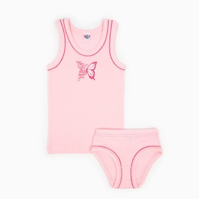 Комплект (майка, трусы) для девочки, цвет светло-розовый, рост 98-104 см