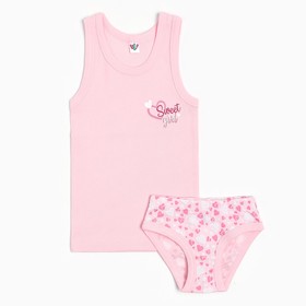 Комплект (майка, трусы) для девочки А.31191, рост 122-128 см, цвет светло-розовый