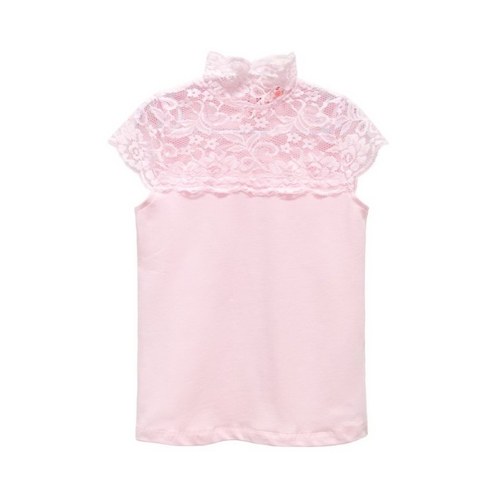 Джемпер для девочки с коротким рукавом, рост 128 см, цвет нежно-розовый