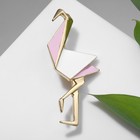 Брошь «Геометрия» фламинго, цвет бело-розовый в золоте - Фото 1