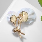 Брошь «Лист» лотоса, цветная в золоте - Фото 2