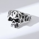 Кольцо "Настроение" череп, цвет серебро, безразмерное - фото 9841363
