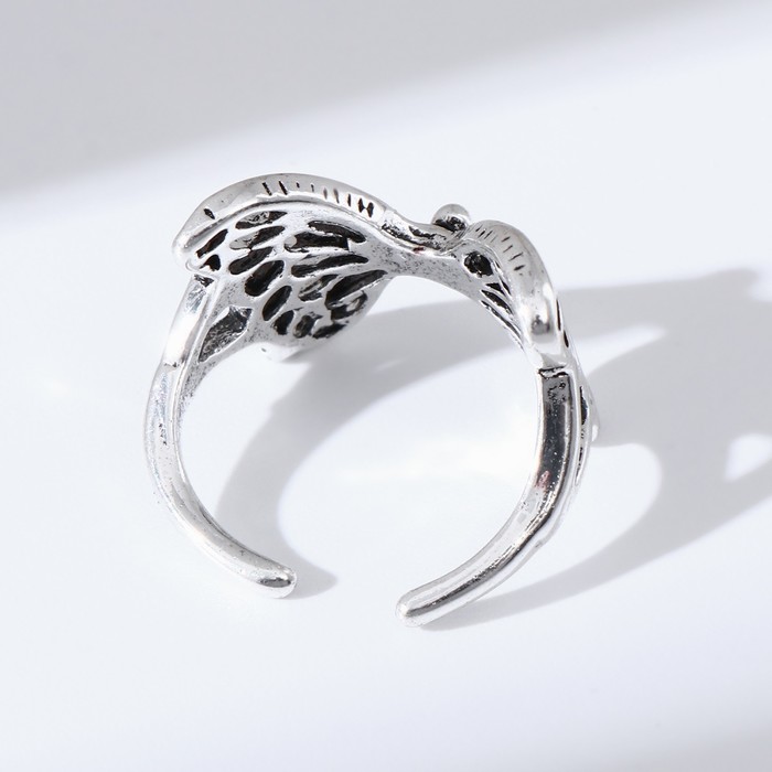 Кольцо «Крылья» бабочка, цвет серебро, безразмерное - фото 1908941874