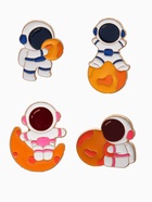 Набор значков «Космонавты на Луне», набор 4 шт., цветной в золоте - Фото 1