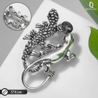 Брошь «Ящерки две» со стразинкой, цвет серый в чернёном серебре - Фото 2