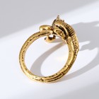 Кольцо «Перстень» хамелеон, цвет чернёное золото, безразмерное - фото 9778429