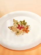 Брошь «Лист» кленовый осенний, цветная в золоте - Фото 5