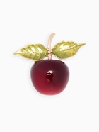 Брошь «Вишня» с листочками, красно-зелёная в золоте - Фото 1