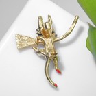 Брошь «Кот» на метле, цветная в золоте - Фото 3