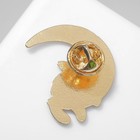 Значок «Кот» на Луне, цвет чёрно-белый в золоте 7842266 - фото 14163057