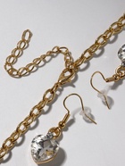 Набор 2 предмета: серьги, колье «Вернисаж» сердце и цветы, цвет белый в золоте, 42 см - Фото 3