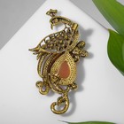 Брошь «Павлин» элегантный, цветная в чернёном золоте - Фото 2