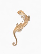 Брошь «Ящерица» узкая, цвет белый в золоте - Фото 3