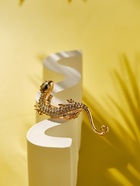 Брошь «Ящерица» узкая, цвет белый в золоте - Фото 3