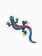 Брошь «Ящерица» изогнутая, цветная в чернёном золоте - Фото 1