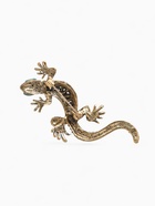 Брошь «Ящерица» изогнутая, цветная в чернёном золоте - Фото 3