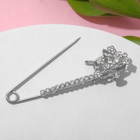

Булавка "Цветы" в корзинке, L=8,5см, цвет белый в серебре