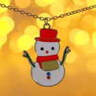 Кулон "Новогодний" снеговик в шляпе, цветной в серебре, 46 см - Фото 2