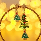 Серьги "Новогодние" спираль с ёлочкой, цветные в золоте - фото 11177168