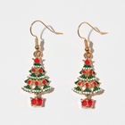 Новый год! Серьги «Новогодние» ёлка с гирляндой, цветные в золоте - фото 26857580