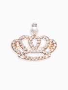 Брошь «Корона» монарха, цвет белый в золоте - Фото 1